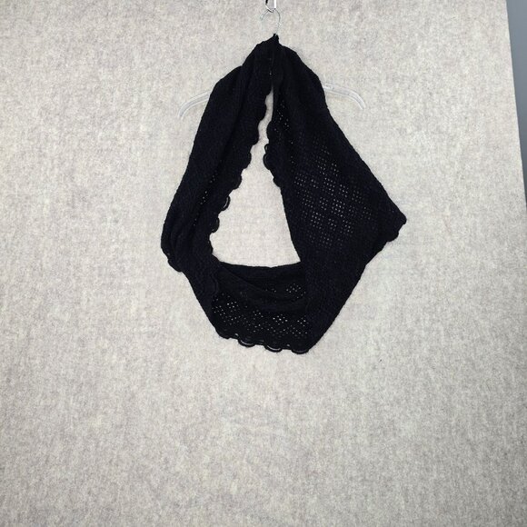 Lot of Womens Knitted Infinity Scarf Acrylic Beige Fringe Detailing Tassels - Picture 12 of 14